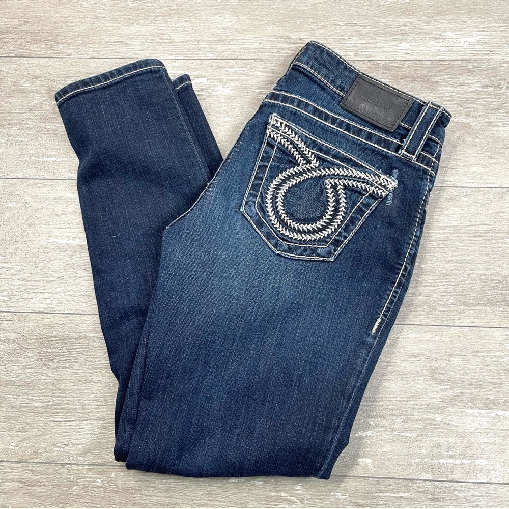 Big Star Alex Blue Denim Skinny Jeans with Contrast Threading Size 26